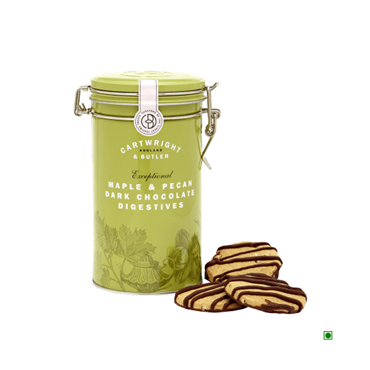 Cartwright & Butler Maple & Pecan Dark Chocolate Digestives Tin 200g
