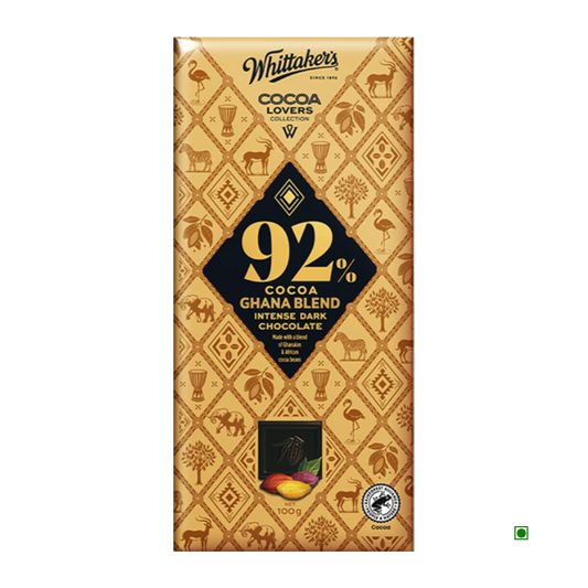 Whittakers 92% Ghana Intense Dark Bar 100G