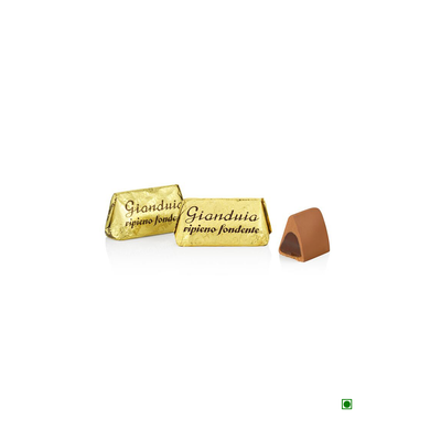 A Venchi Dark Filled Gianduiotto 100/250g chocolate bar with the name shandala.