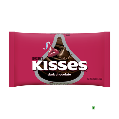 Hershey's Kisses dark chocolate bar.
