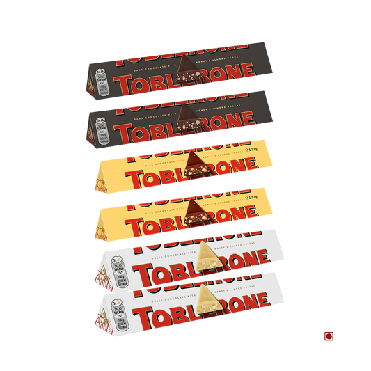 Toblerone Chocolates Combo Pack Gift Set 2,White, Dark, Milk Pack Of 6 100g