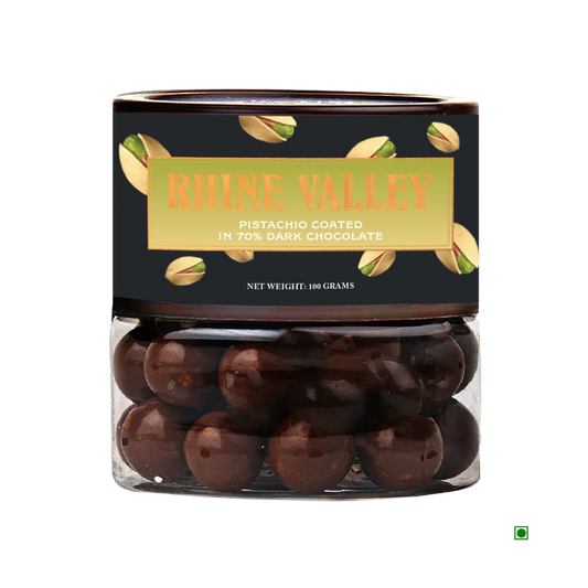 Rhine Valley Pistachio 70% Dark Dragees 100g