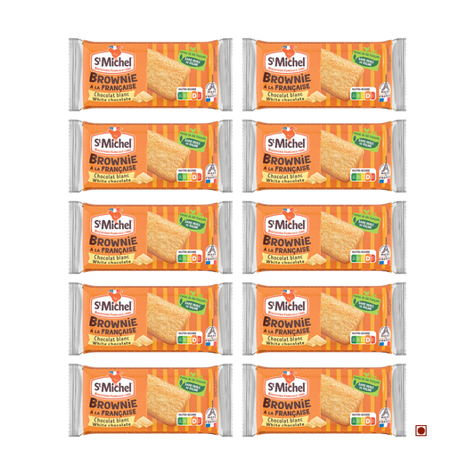 St. Michel White Chocolate Brownies Pack of 10 (30g X 10) 300g
