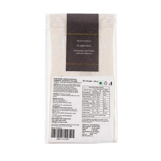 Rhine Valley 85% Dark Cashew & Coconut 100g
