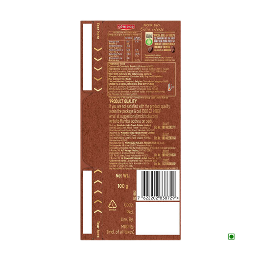 COTE DOR TABLET NOIR 86% 100G