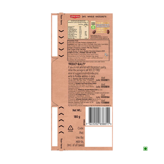 COTE DOR TABLET MILK HAZELNUT 180G