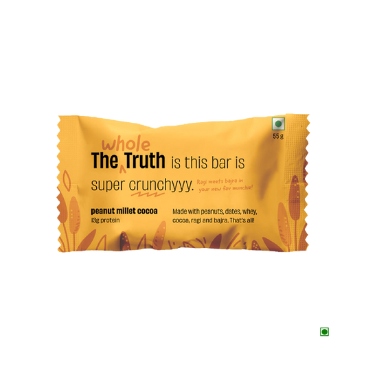 The Whole Truth Peanut Millet Cocoa Protein Bar 55g