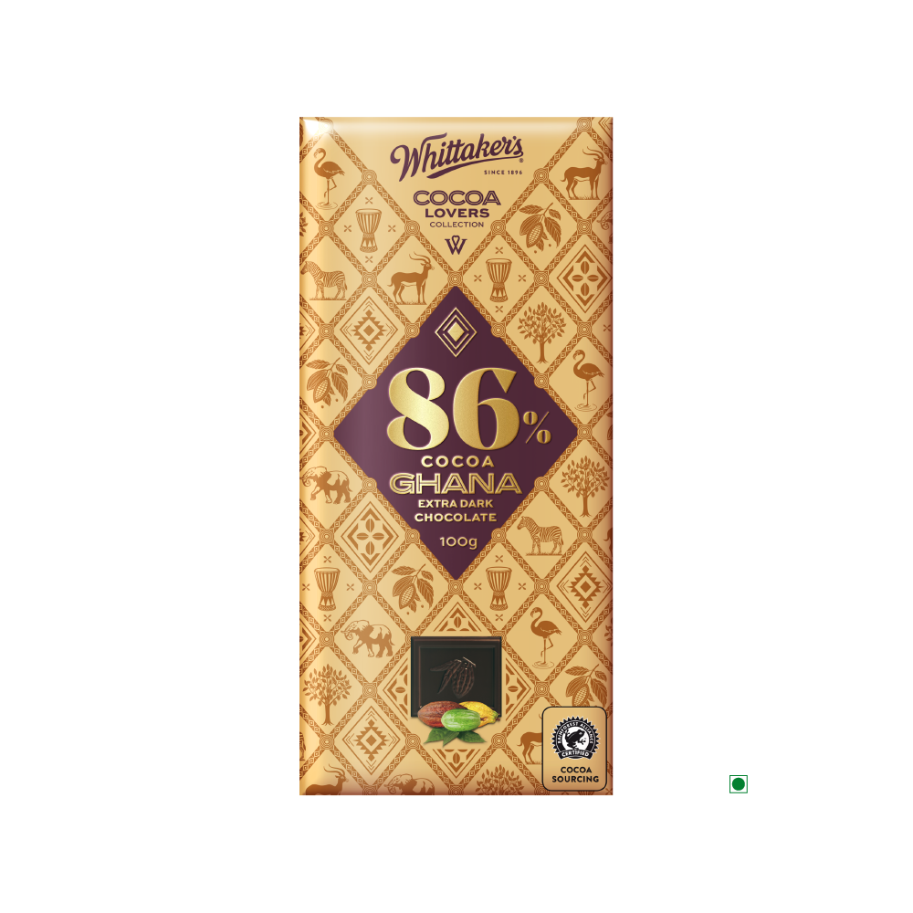 Whittakers 86% Ghana Extra Dark Bar 100g – Cococart India