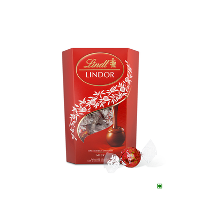 Lilly's irresistibly smooth moment with Lindt Lindor Milk Cornet 200g from Switzerland.
