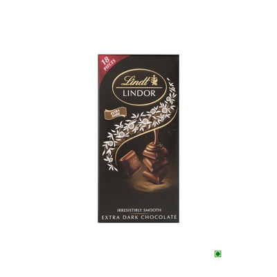 A bar of Lindt Lindor Singles Dark 60% 100g chocolate on a white background.