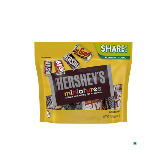 The Hershey's Miniatures 294g candy bar, part of the Hershey's Miniatures Assortment, is a delightful chocolate bar.