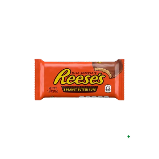 A gluten-free Reese's Peanut Butter Cup 42g on a white background.