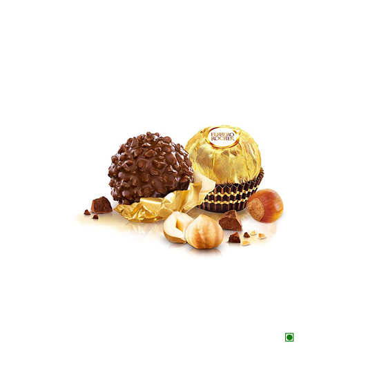 A Ferrero Rocher T16 Box 200g with nuts and nuts on a white background.