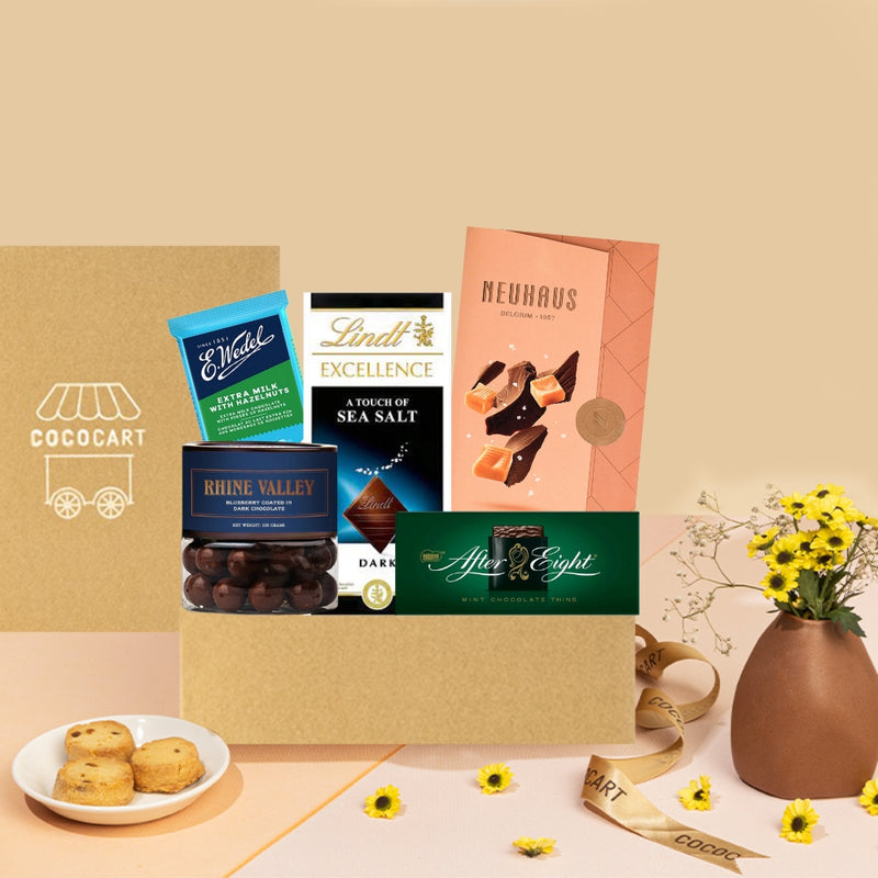 A Signature Festive Giftbox from Gift Hampers, filled with chocolates and flowers, perfect for Diwali.
