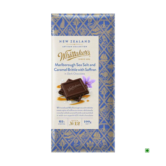 Whittakers Marlborough Sea Salt & Caramel Brittle With Saffron Bar 100g