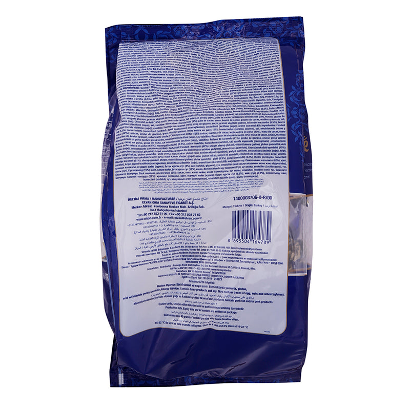 A bag of Elvan Fondante Milky 1000g with a blue label on it.