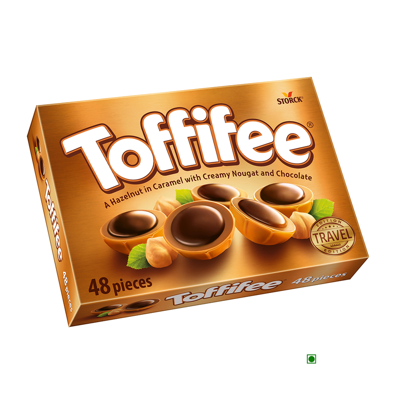 A box of Toffifee Hazelnut In Caramel With Creamy Nougat And Chocolate 400g from Toffifee.
