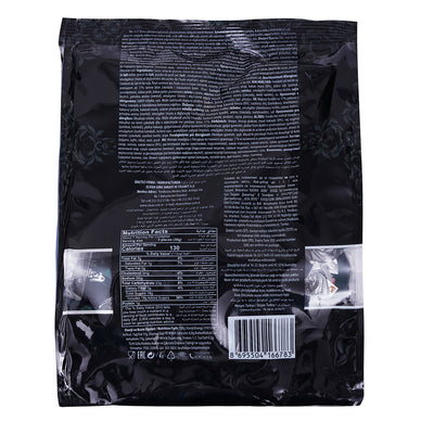 The back of a black bag with a label on it, featuring ELVAN Fondante Mint 500g.