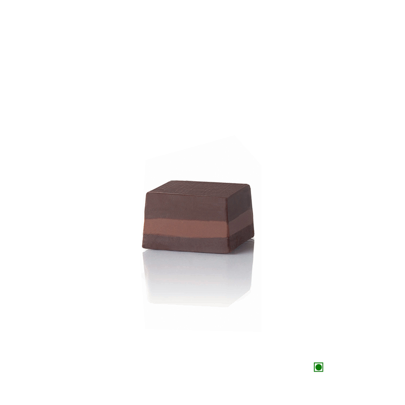 A vegan-friendly Venchi Extra Dark Chocolate Cremino -70% Sugar 100/250g from Italy sitting on a white surface.