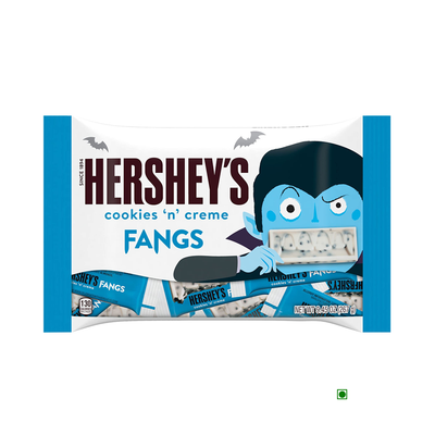 Indulge in Hershey's Cookie and Crème Fangs Halloween Candy Bag 267g for delightful on-the-go moments.