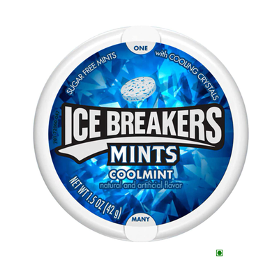 Hershey's Ice Breakers Coolmint 42g with a minty Coolmints flavor.