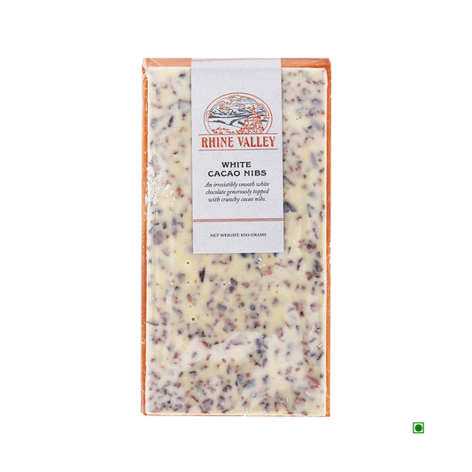 Rhine Valley White Chocolate with Crunchy Cocoa Nibs 100g