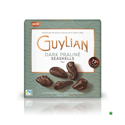 Indulge in delicious Guylian Seashells Dark Chocolate Praline Giftbox 225g from Belgium.