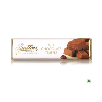 Packaging of Butlers 40% Milk Chocolate Truffle Bar 75g from Ireland with pieces of chocolate depicted on the side.