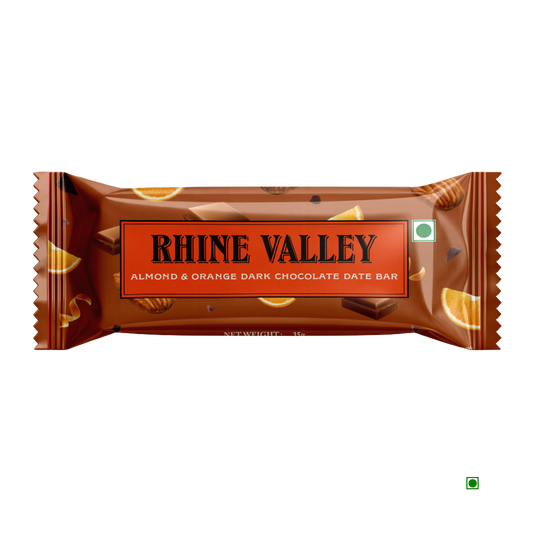 Rhine Valley Almond & Orange Dark Chocolate Date Bar 35g