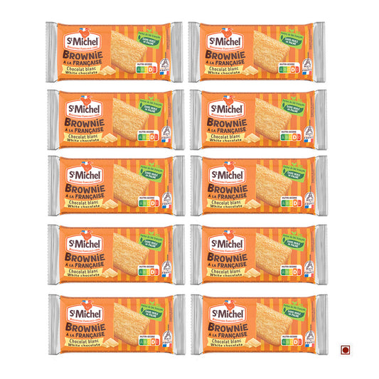 St. Michel White Chocolate Brownies Pack of 10 (30g X 10) 300g