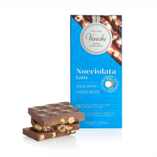 Venchi Milk With Hazelnut Bar No Added Sugar 100G