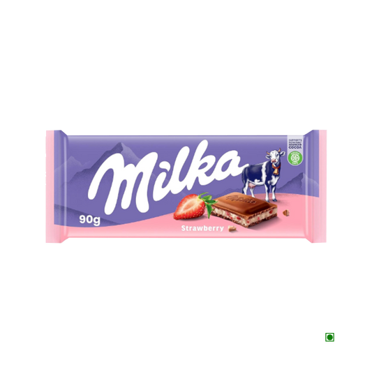 Milka Strawberry Milk Chocolate Bar 90g