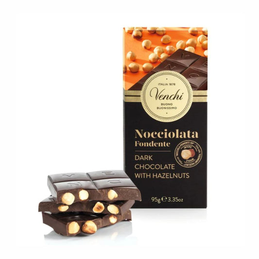Venchi 60% Dark Chocolate Hazelnut Bar 95G
