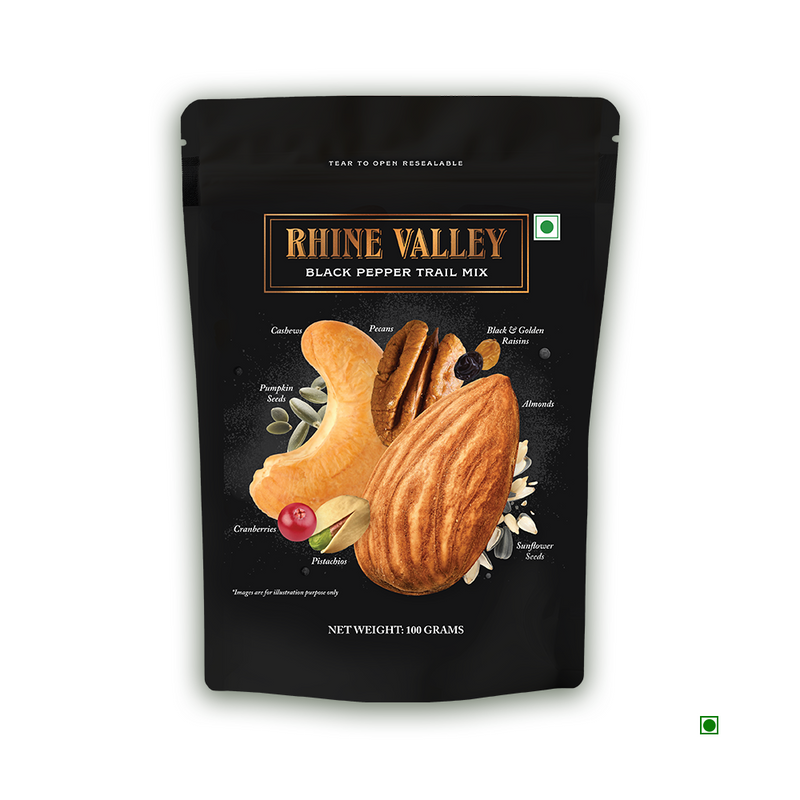 Rhine Valley Black Pepper Trail Mix with Almonds.