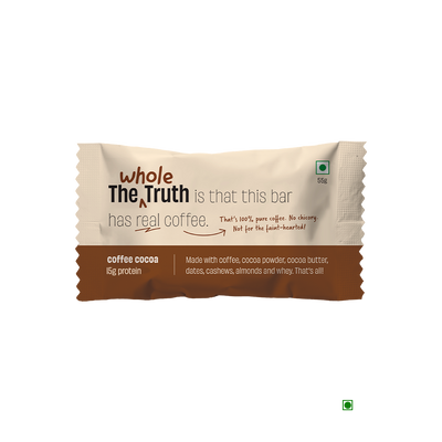 French café-style The Whole Truth Coffee Cocoa Protein Bar 55g.