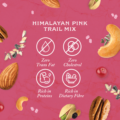 Rhine Valley Himalayan Pink Salt Trail Mix 100g made with almonds, cranberries, and Himalayan Pink Salt.