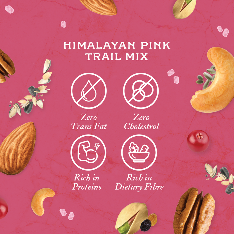 Rhine Valley Himalayan Pink Salt Trail Mix 100g made with almonds, cranberries, and Himalayan Pink Salt.