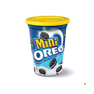 A cup of Oreo Mini Canister Cup 115g ice cream on a white background.