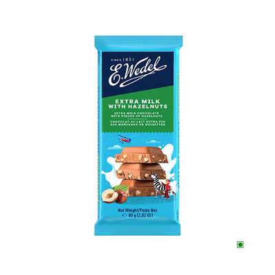 Wedel Extra Milk Chocolate With Hazelnuts Bar 80g.
