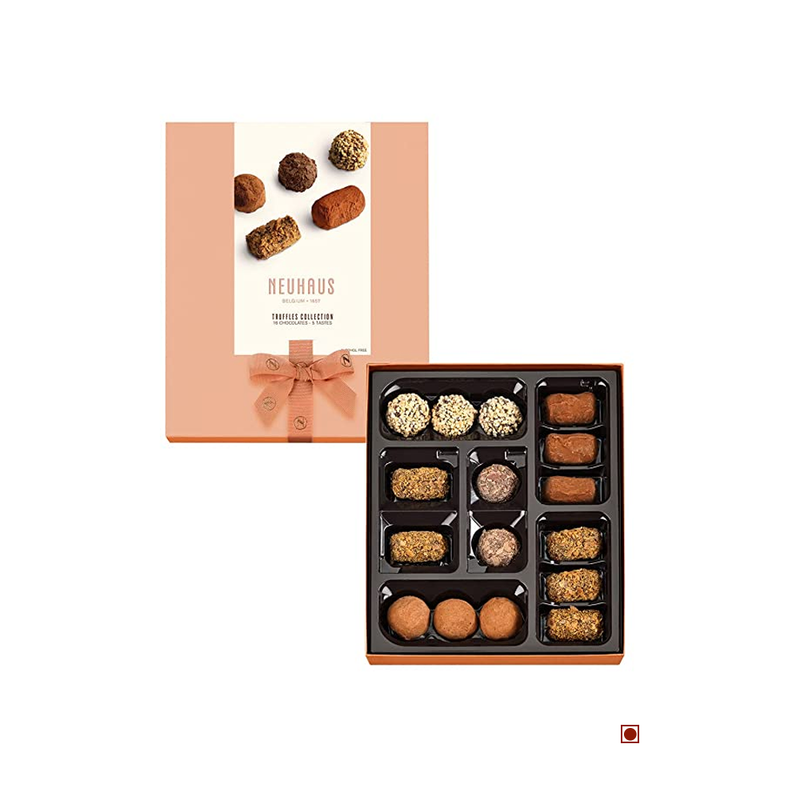 An assortment of Neuhaus Collection Truffles Cocoa 180g in a box.