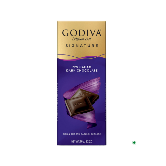 Godiva Dark 72% Bar 90g, a signature dark chocolate bar from Godiva.