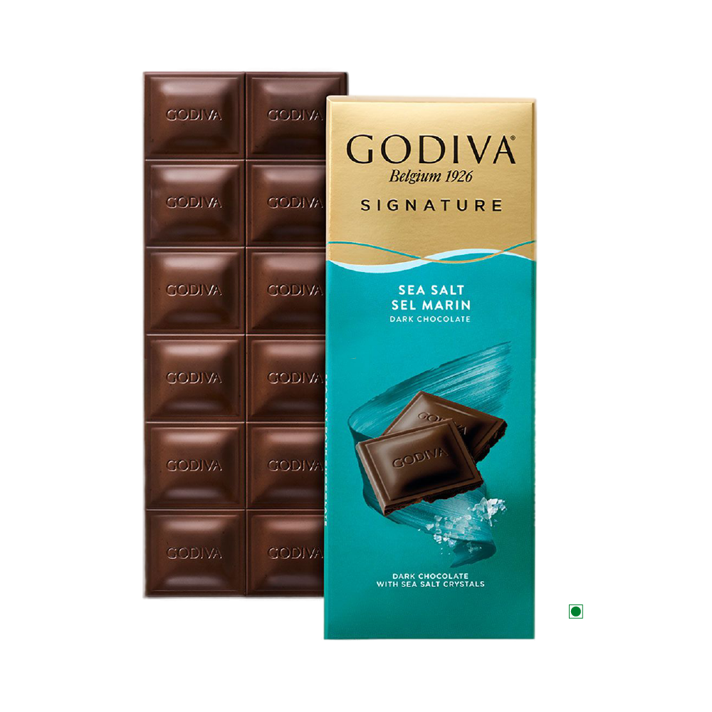 Godiva Dark Sea Salt Bar 90g.