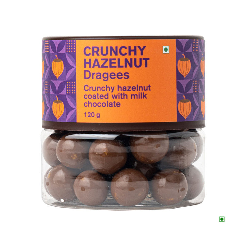 Entisi Chocolate coated Crunchy Hazelnut Dragees Jar 120g, crunchily coated hazelnut dragees with milk.