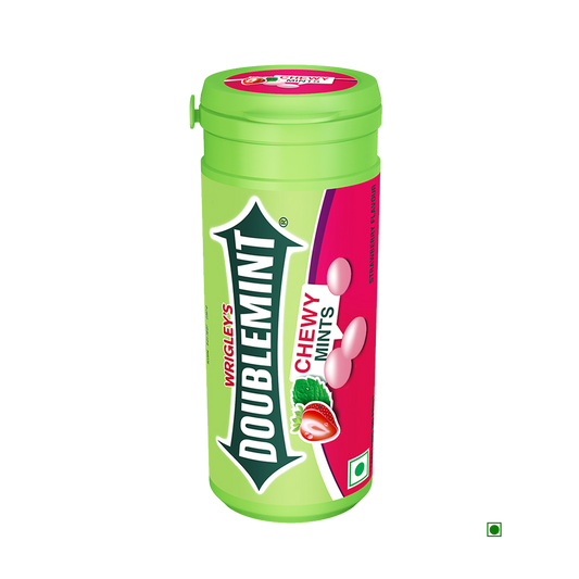 Wrigley's Doublemint Strawberry chewing gum for a burst of freshness.