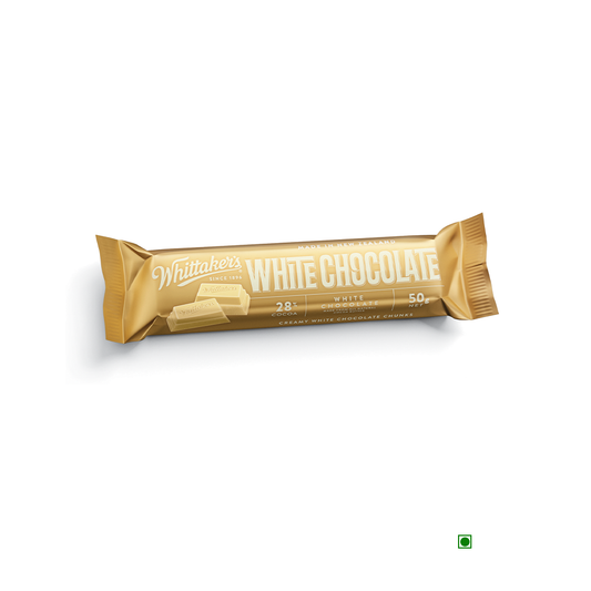 A Whittaker's White Bar 50g on a white background.