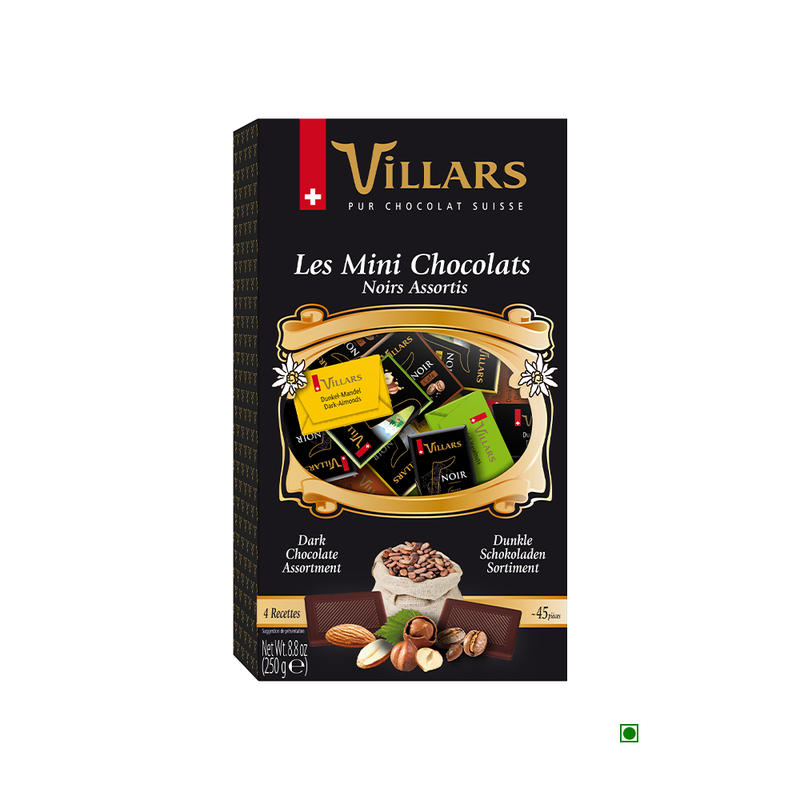 A box of Villars Assorted Dark Mini Chocolate Box 250g from Villars.