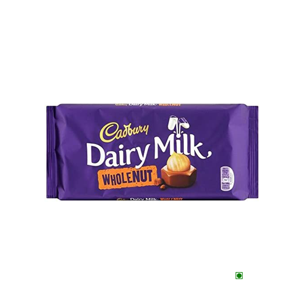 Cadbury Dairy Milk Chocolate With Whole Nuts Bar 180g with walnuts.