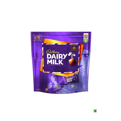 A bag of Cadbury Dairy Milk Caramel Chunks Pouch 300g.