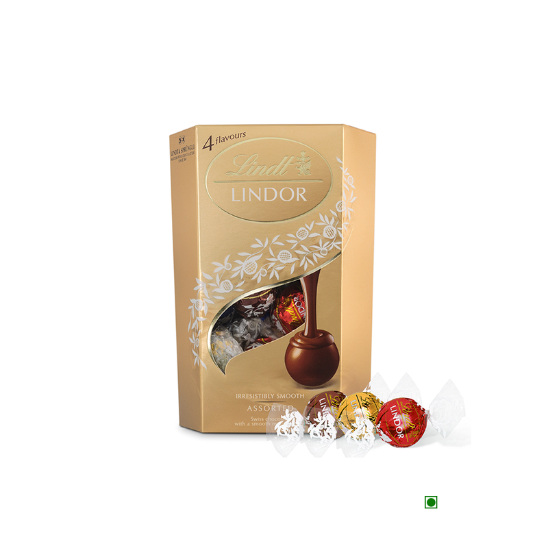Indulge in a smooth moment of bliss with the timeless delicacy of a Lindt Lindor Assorted Cornet 200g.