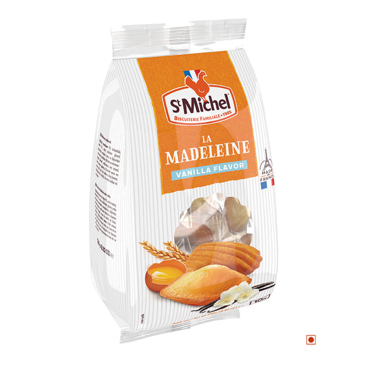 A St Michel Madeleines Vanilla Bag 250g on a white background.